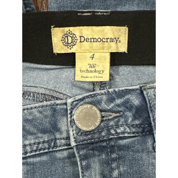 Democracy Womens Skinny Jeans Size 4 "Ab" Technology Distressed Light Wash Denim - Picture 3 of 8